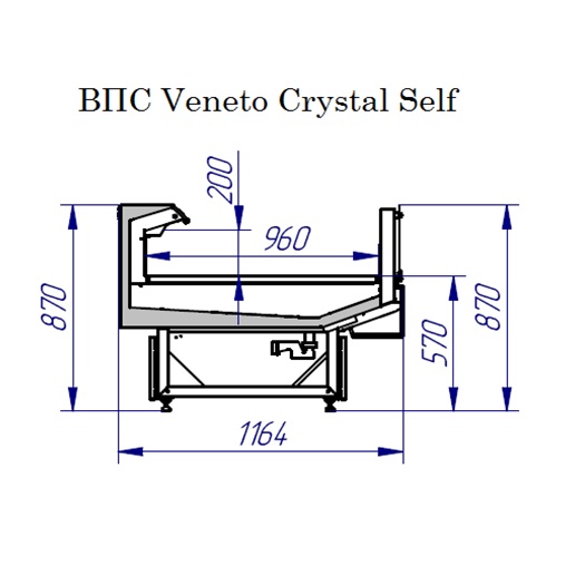 Прилавок холодильный Italfrigo Veneto Crystal Self 2500